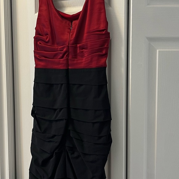 Dress size 6, Red satin top with black gathered skirt. - Picture 3 of 3